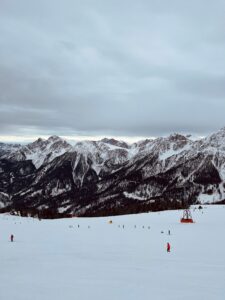 snowy alps mountains skiing